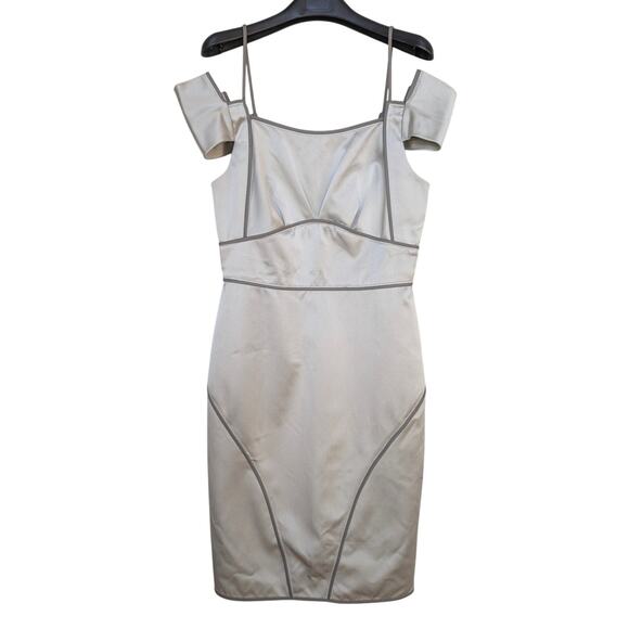 Zac Posen Silk Sheath Dress Silver - Picture 1 of 16